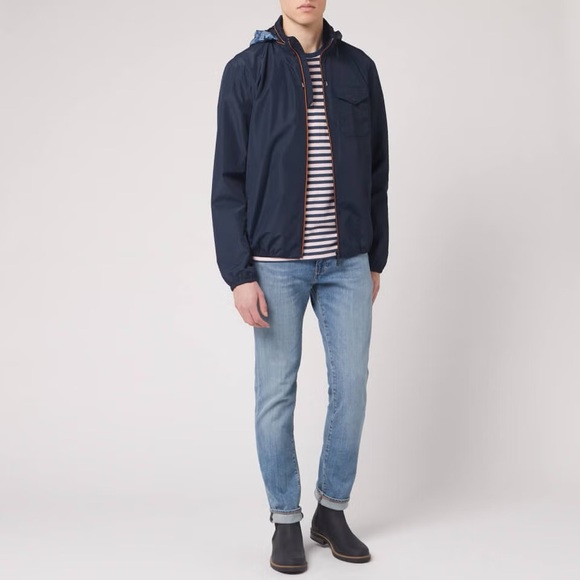 NWT NEW Barbour Menton Zip Up Waterproof Bomber Storm Force Navy Camo Jacket XXL - Picture 4 of 16